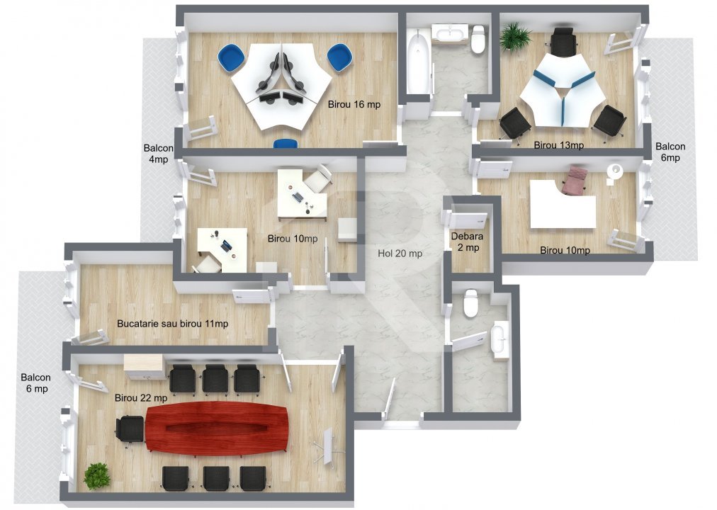 Spatiu birou 5 camere - 130 mp - Unirii - Casa Poporului