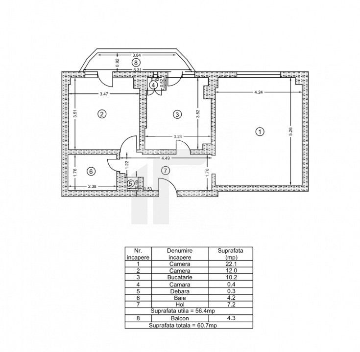2 camere – Strada Matei Basarab, Cal. Călărașilor – Sector 3, Bucuresti